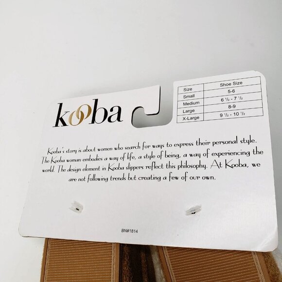 NWT Kooba Tan Bow Front Furry Ankle Memory Foam Slippers XL - Picture 8 of 8